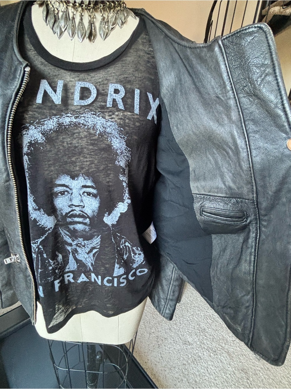 IRO Adria Distressed Lambskin Leather Jacket Sz S 🎸🔥 - Picture 3 of 7